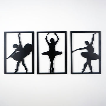 metal-wall-decors-metal-wall-table-triple-ballerina-elegant-dance-themed-metal-wall-art-black-gold-silver-copper-colorfullworlds