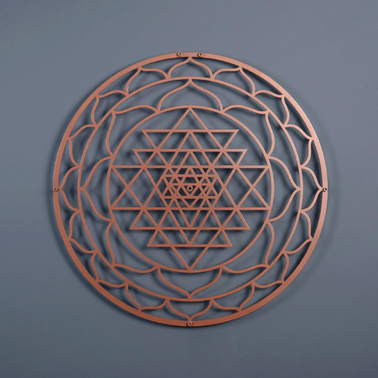 3D Sri Yantra Sacred Circle Metal Wall Decor - Colorfulworlds.com ...