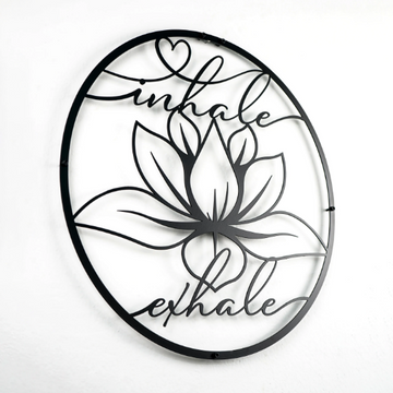 inhale-exhale-with-lotus-circular-metal-wall-decor-metal-home-decor-wall-art-black-gold-silver-copper-colorfullworlds