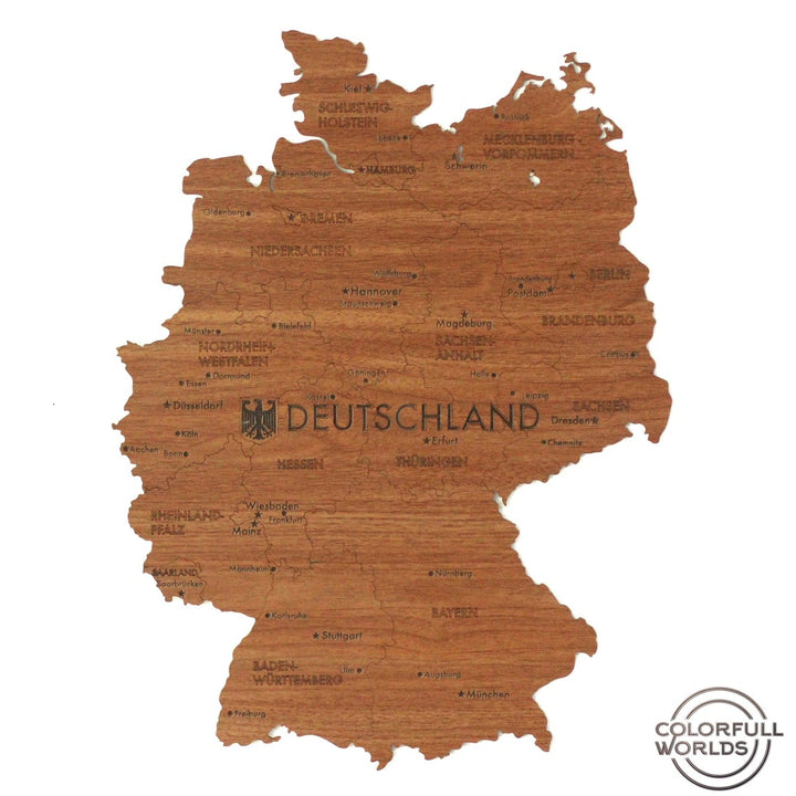 2D Wooden Germany (Deutschland) Map Betul