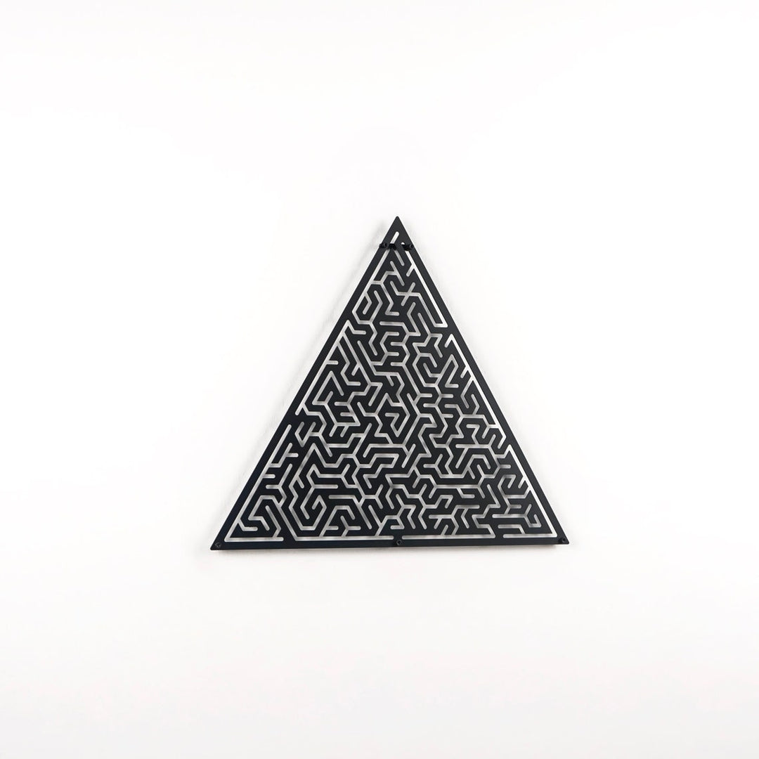 equilateral-triangle-maze-metal-wall-decors-metal-wall-art-gold-unique-design-office-space-colorfullworlds