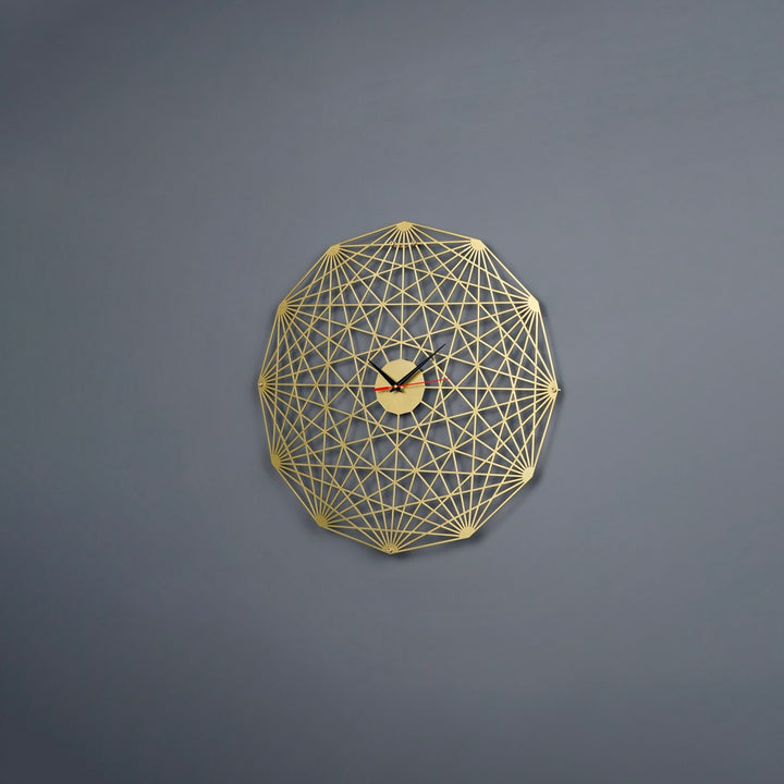 dodecagon-tesseract-diagonal-polygon-metal-wall-clock-metallic-finish-for-modern-interiors-colorfullworlds