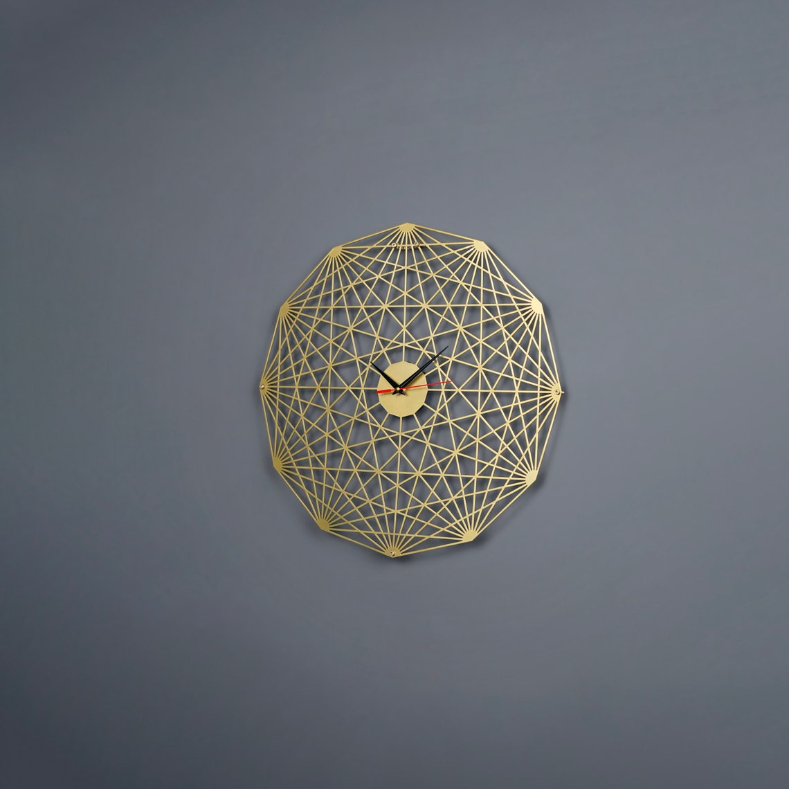 Dodecagon Tesseract Diagonal Polygon Metal Clock Wall Art – ColorfullWorlds
