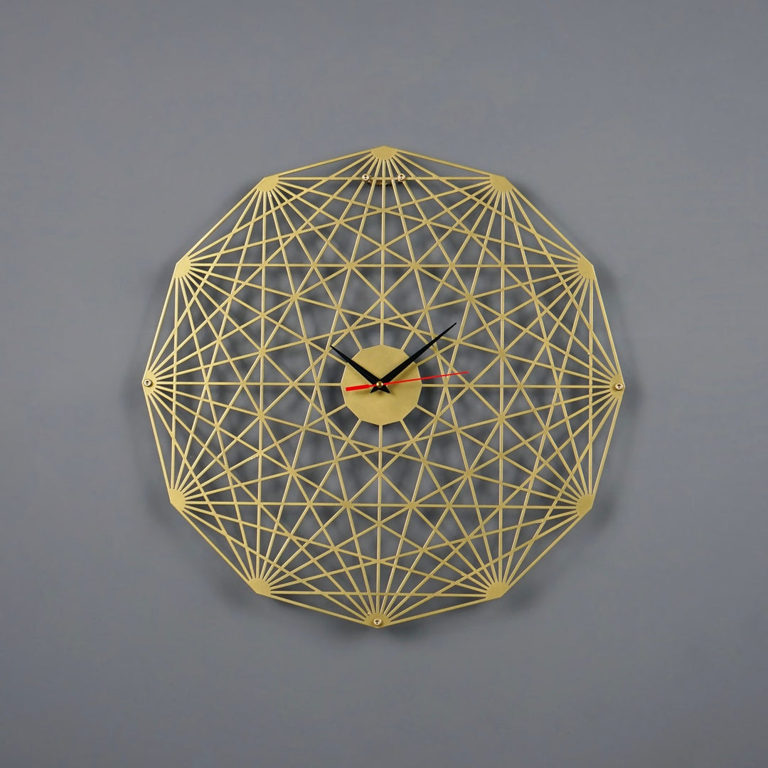 dodecagon-tesseract-diagonal-polygon-metal-wall-clock-geometric-office-decor-timepiece-colorfullworlds