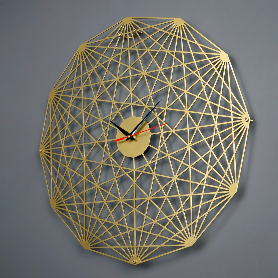 Dodecagon Tesseract Diagonal Polygon Metal Clock Wall Art – ColorfullWorlds