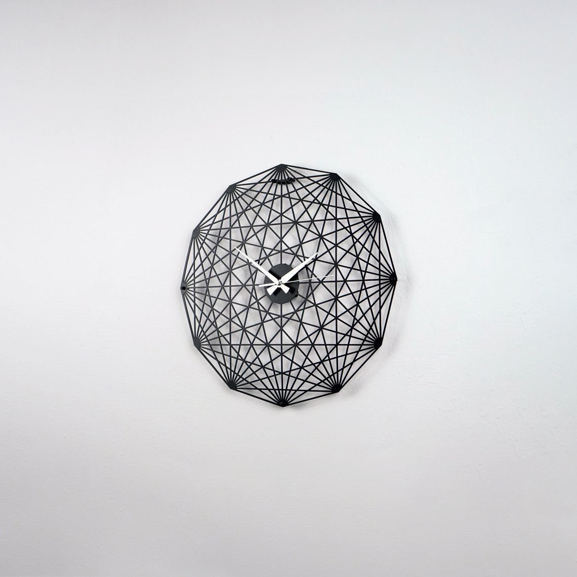 Dodecagon Tesseract Diagonal Polygon Metal Clock Wall Art – ColorfullWorlds