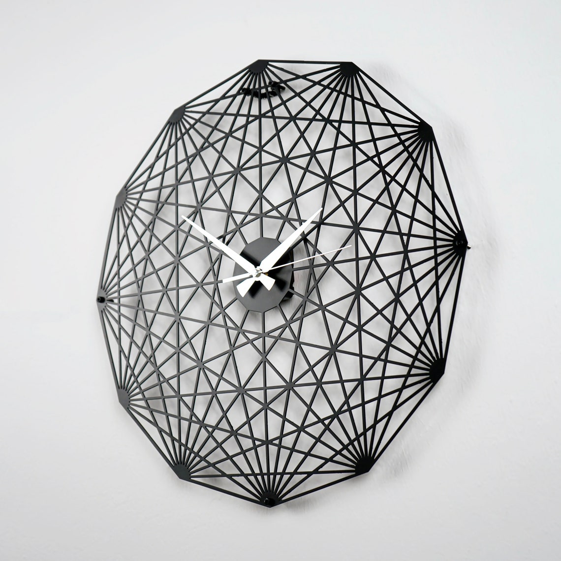 Dodecagon Tesseract Diagonal Polygon Metal Clock Wall Art – ColorfullWorlds