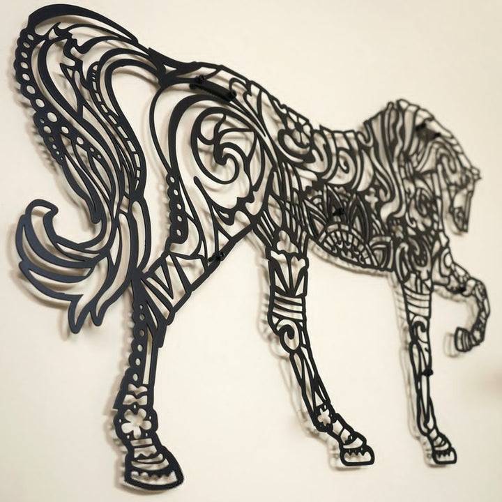 marching-horse-metal-wall-decor-metal-home-decor-wall-art-black-gold-office-metal-decor-colorfullworlds