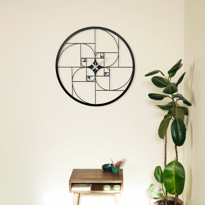 golden-ratio-metal-clock-wall-decor-metal-home-decor-wall-decors-office-metal-decor-black-silver-colorfullworlds