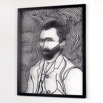 self-portrait-by-van-gogh-metal-wall-decor-metal-home-decor-wall-art-van-gogh-reimagined-colorful-worlds