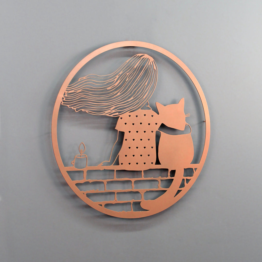 metal-wall-decors-metal-wall-table-the-girl-and-the-cat-black-by-hokusai-modern-metal-decor-for-office-space-colorfullworlds