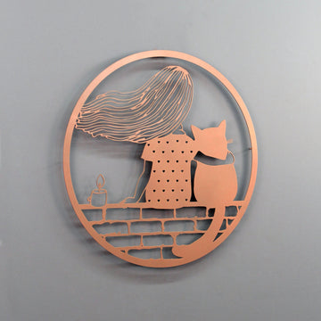 metal-wall-decors-metal-wall-table-the-girl-and-the-cat-black-by-hokusai-modern-metal-decor-for-office-space-colorfullworlds