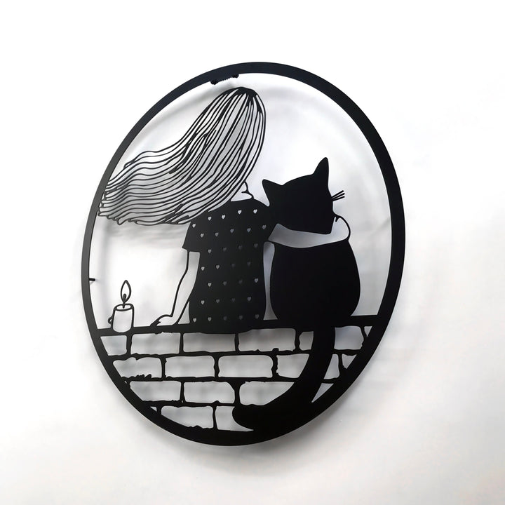 metal-wall-decors-metal-wall-table-the-girl-and-the-cat-black-by-hokusai-artistic-metal-decor-for-contemporary-homes-colorfullworlds