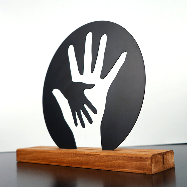 mother-and-child-hands-metal-home-decor-metal-home-decor-table-accessories-metal-finish-colorfullworlds